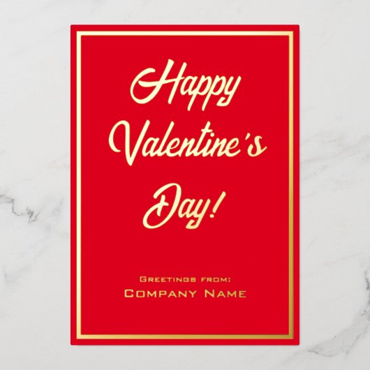 Carte Foil Red and Gold Business Valentine (Recto)