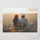 Carte Foil Réelle Mariage Coeur Merci (Recto)