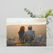 Carte Foil Réelle Mariage Coeur Merci (Debout devant)