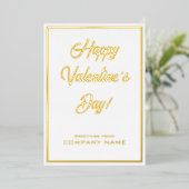 Carte Foil Valentine pour affaires blanc et or (Debout devant)