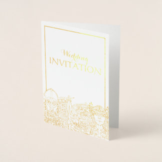 Carte Foil Woden & Fríge Faire-part de mariage