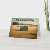 Carte Foin c'est ton anniversaire balle de foin ronde an (Devant)