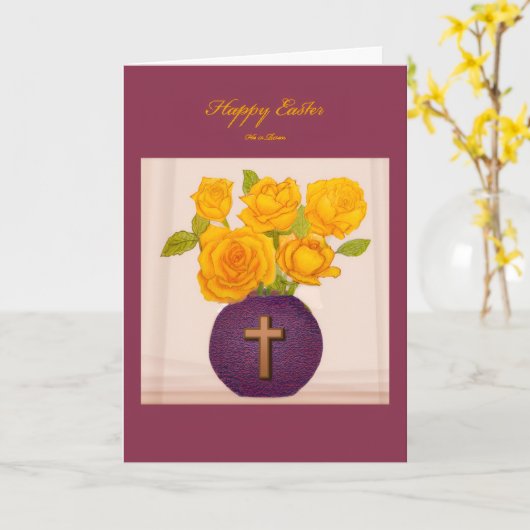 Carte Folded Greeting Card (Fleur jaune)