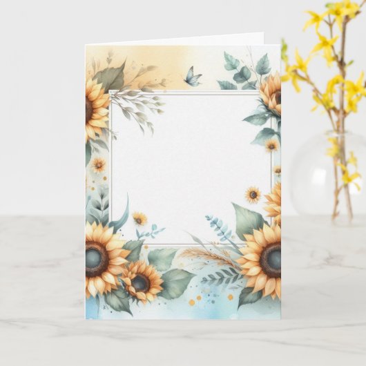 Carte Folded Greeting Card (Fleur jaune)