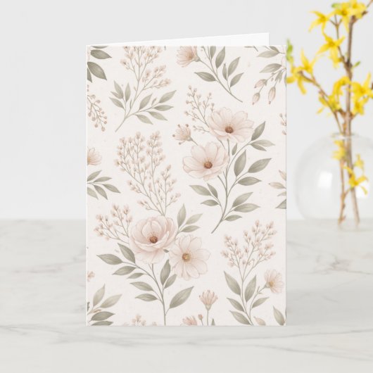 Carte Folded Greeting Card (Fleur jaune)
