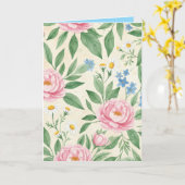 Carte Folded Greeting Card Blank Floral Spring Pattern (Fleur jaune)