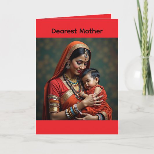 Carte Folded Greeting Card for Mother's Day (Devant)