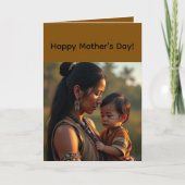 Carte Folded Greeting Card for Mother's Day (Devant)