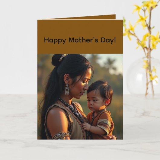 Carte Folded Greeting Card for Mother's Day (Fleur jaune)