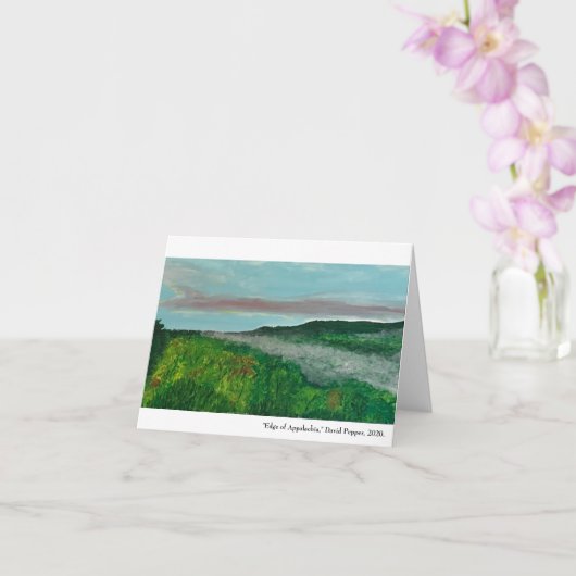 Carte Folded greeting card with Appalachian landscape (Orchidée)