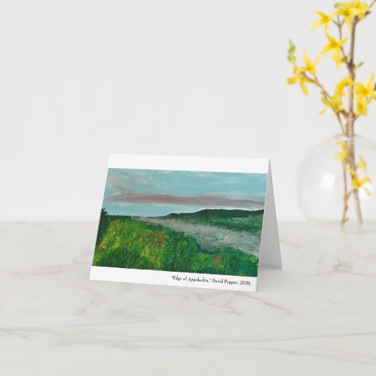 Carte Folded greeting card with Appalachian landscape (Fleur jaune)
