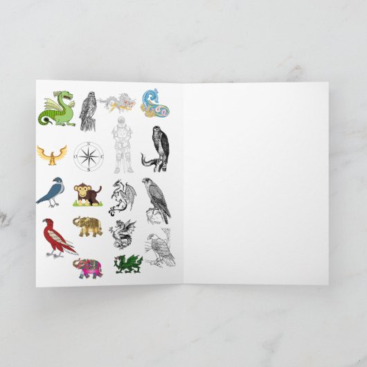 Carte Folded Greeting Cards | Dragon Knight Fantasy (Intérieur)