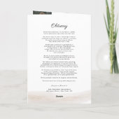 Carte Folded Memorial Program with Photo Cover (Dos)