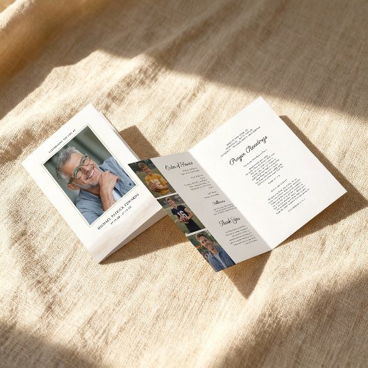 Carte Folded Memorial Program with Photo Cover