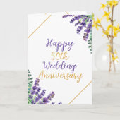 Carte Foliage aquarelle 50e anniversaire de Mariage (Fleur jaune)