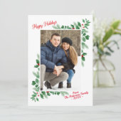 Carte Foliage d'hiver moderne Joyeux vacances photo (Debout devant)