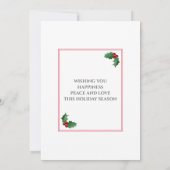 Carte Foliage d'hiver moderne Joyeux vacances photo (Dos)