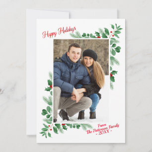 Carte Foliage d'hiver moderne Joyeux vacances photo