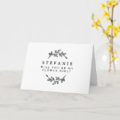 Carte Foliage Noir Wreath Serez-Vous Ma Fille Fleur (Fleur jaune)