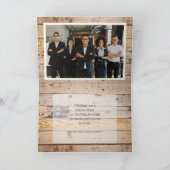 Carte Foliage Wreath Grange Bonnes Fêtes en bois (Intérieur)