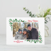 Carte Folithe d'hiver Joyeux Noël Photo (Debout devant)