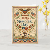 Carte Folk Art Americana Memorial Day (Fleur jaune)