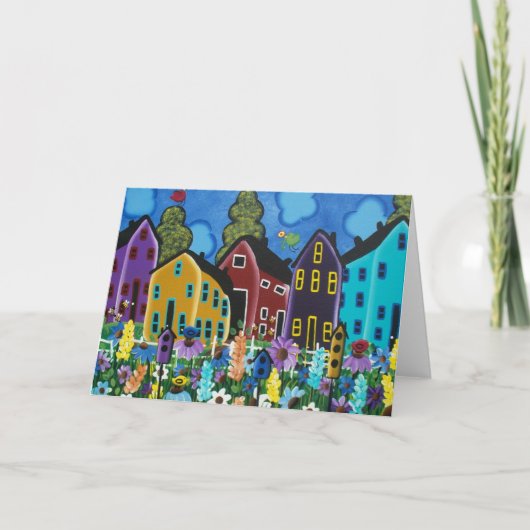 Carte FOLK ART Busy Bee BY LORI EVERETT GREETING cards (Devant)