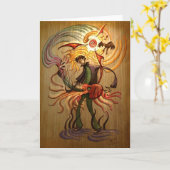 Carte Folk Guitarist Greeting Card (Fleur jaune)