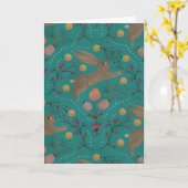 Carte Folk Rabbits (Fleur jaune)