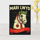 Carte Folklore Drôle Rétro Squelette Cheval Mari Lwyd Yu (Fleur jaune)