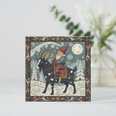 Carte Folklore scandinave Tomte  (Debout devant)