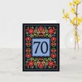 Carte folklorique hongroise 70e anniversaire (Fleur jaune)