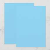 Carte Fond bleu clair uni de couleur uniforme (Devant / Derrière)