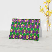 Carte Fond de bijoux Mardi Gras (Fleur jaune)