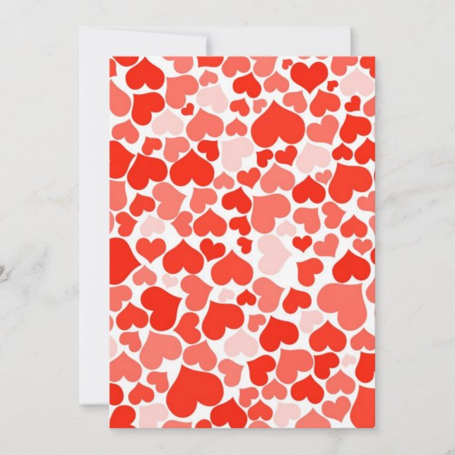 Carte Fond de coeurs rouges (Devant)