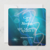 Carte Fond de mariage bleu bokeh moderne (Dos)