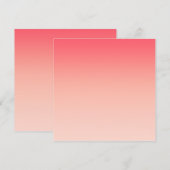 Carte Fond dégradé rose et pêche (Devant / Derrière)