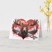 Carte Fond en forme de cœur de moose  (Fleur jaune)