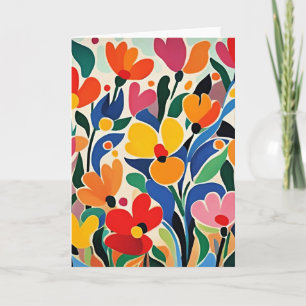 Carte Fond floral abstrait, vibrant,