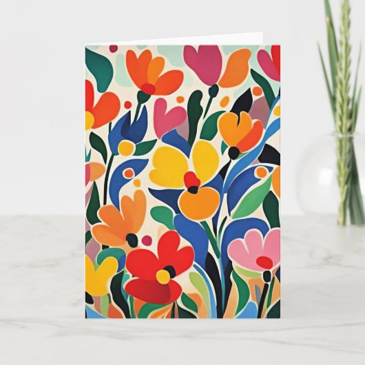Carte Fond floral abstrait, vibrant, (Devant)