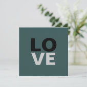 Carte Fond gris ardoise tendance Amour Mariage (Debout devant)