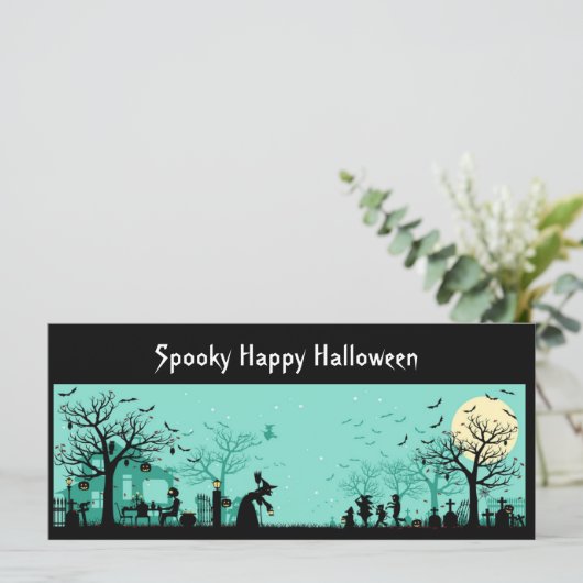 Carte Fond joyeux d'Halloween (Debout devant)