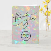 Carte fond opale merci (Fleur jaune)
