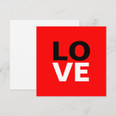 Carte Fond rouge unique pour l'amour romantique (Devant / Derrière)