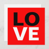 Carte Fond rouge unique pour l'amour romantique (Devant / Derrière)