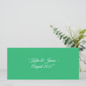 Carte Fond vert menthe plat – Conception de mariage (Debout devant)