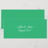 Carte Fond vert menthe plat – Conception de mariage (Devant / Derrière)