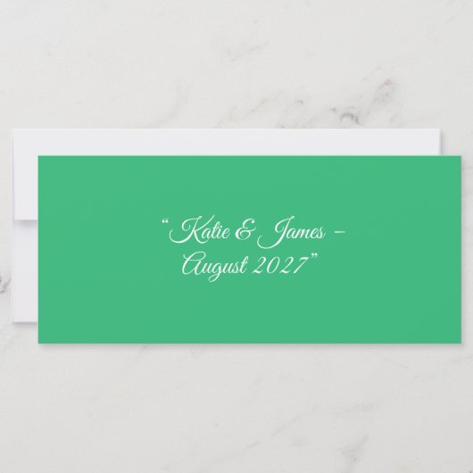 Carte Fond vert menthe plat – Conception de mariage (Devant)