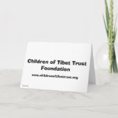 Carte Fondation Tibet Trust pour les enfants (Dos)
