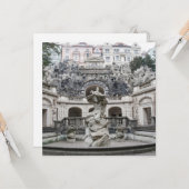 Carte Fontaine avec statue de Neptune à Prague (Devant/Arrière en situation)